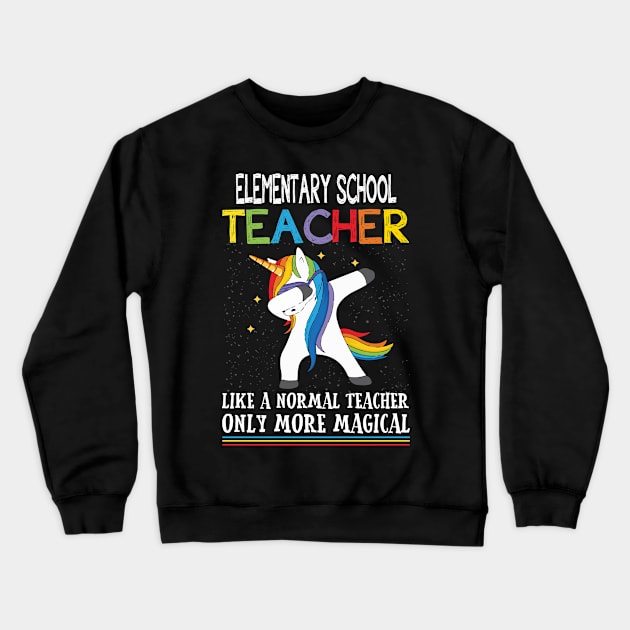 Elementary School Dabbing Unicorn Back To School Shirt Gift Crewneck Sweatshirt by TerronesAdrianer